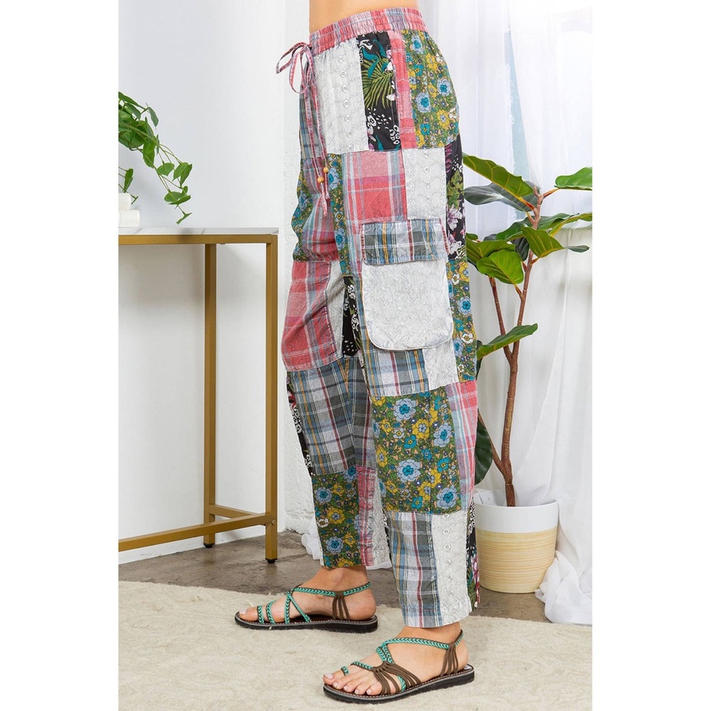 #63 New! Boho Patched up Cargo Pants - Picture 2 of 3